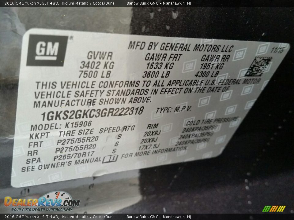 2016 GMC Yukon XL SLT 4WD Iridium Metallic / Cocoa/Dune Photo #11