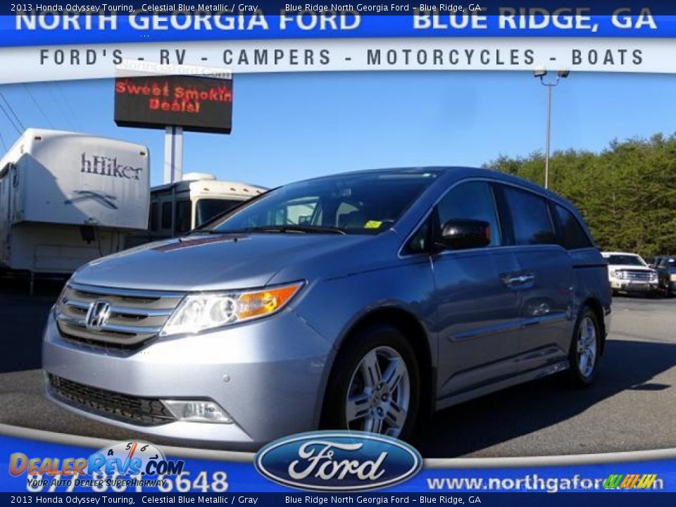 2013 Honda Odyssey Touring Celestial Blue Metallic / Gray Photo #1