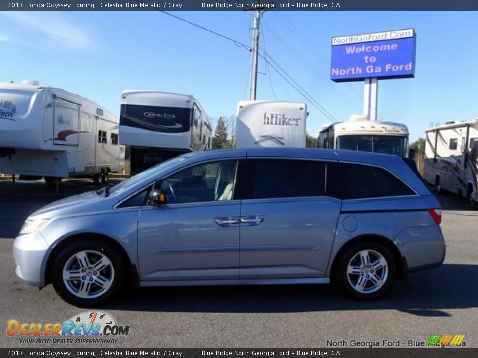 2013 Honda Odyssey Touring Celestial Blue Metallic / Gray Photo #2
