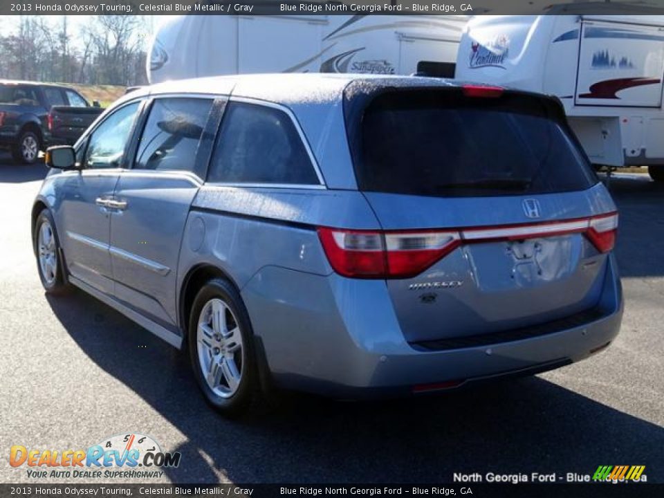 2013 Honda Odyssey Touring Celestial Blue Metallic / Gray Photo #3