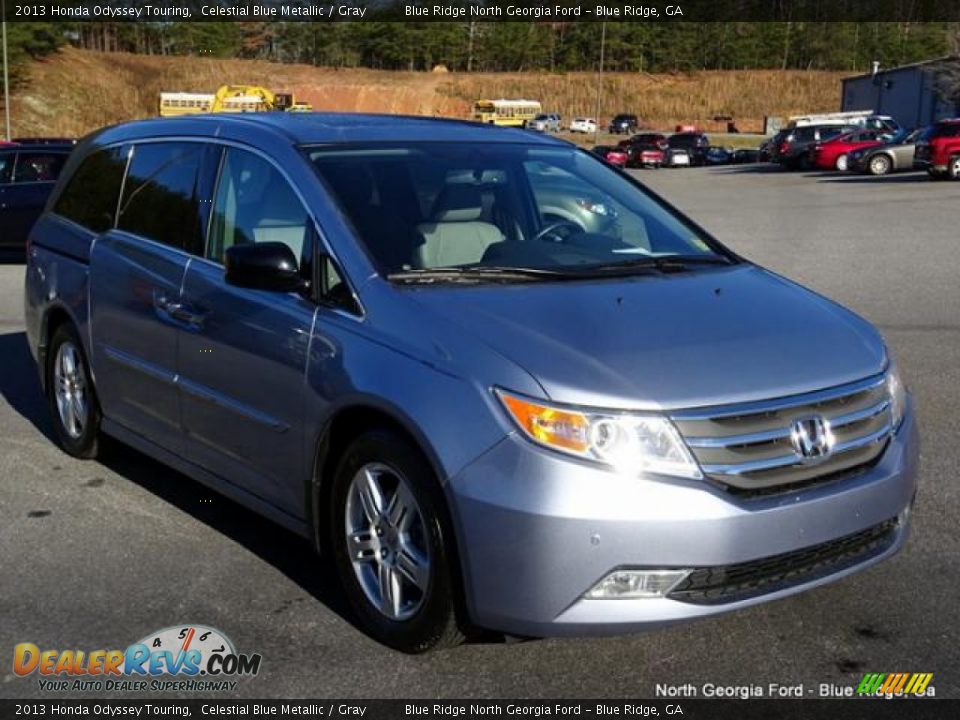 2013 Honda Odyssey Touring Celestial Blue Metallic / Gray Photo #7