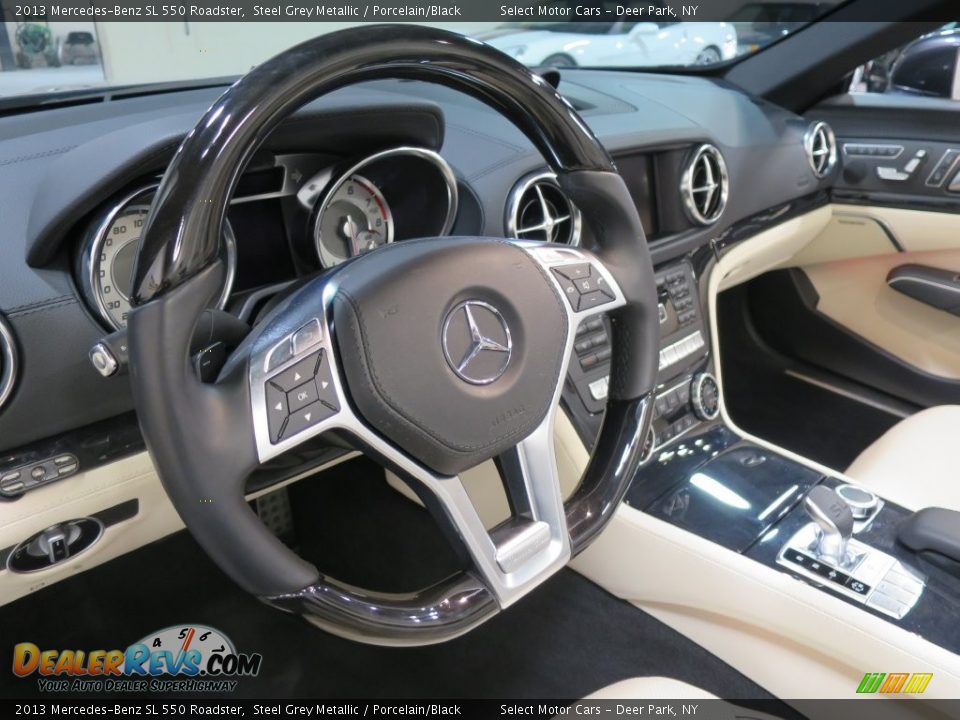 2013 Mercedes-Benz SL 550 Roadster Steel Grey Metallic / Porcelain/Black Photo #15