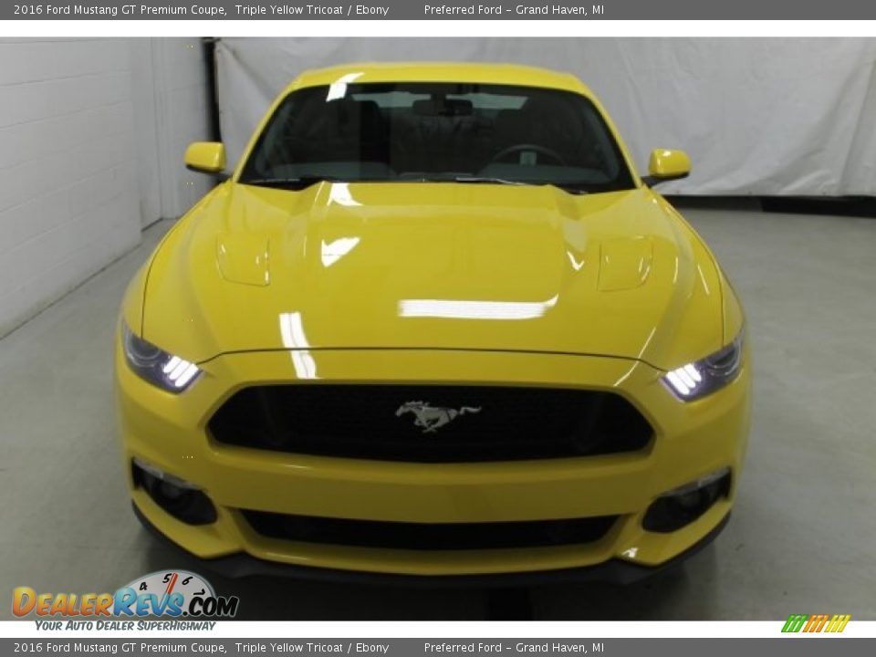 2016 Ford Mustang GT Premium Coupe Triple Yellow Tricoat / Ebony Photo #2