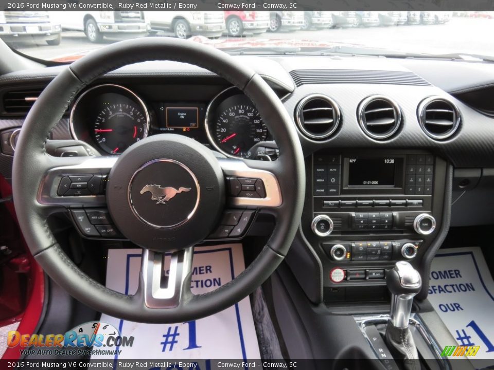 2016 Ford Mustang V6 Convertible Ruby Red Metallic / Ebony Photo #17