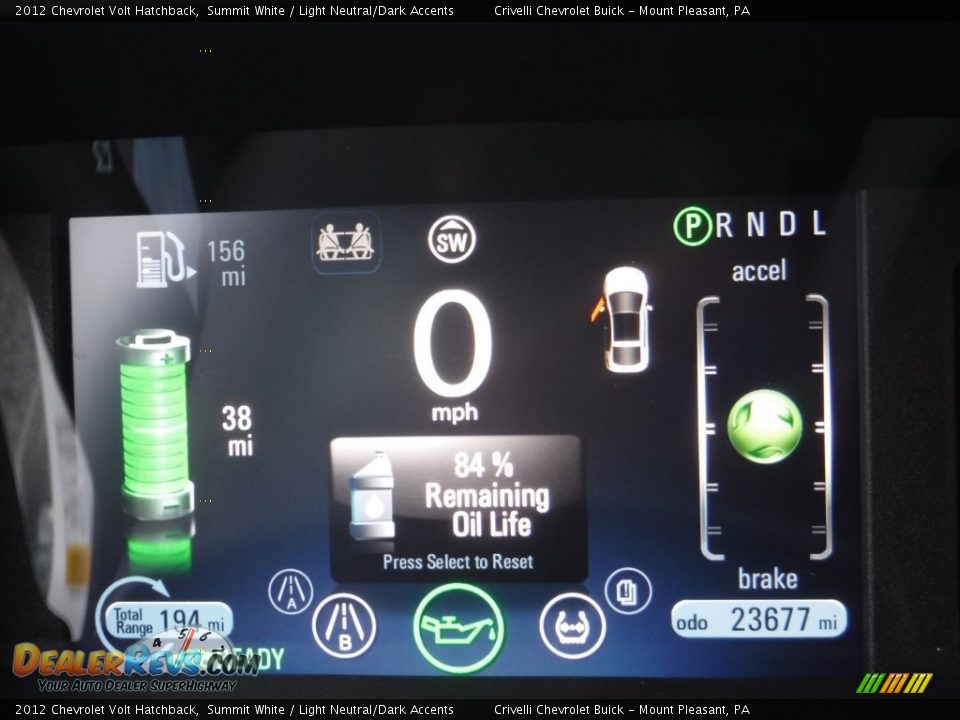 2012 Chevrolet Volt Hatchback Summit White / Light Neutral/Dark Accents Photo #35