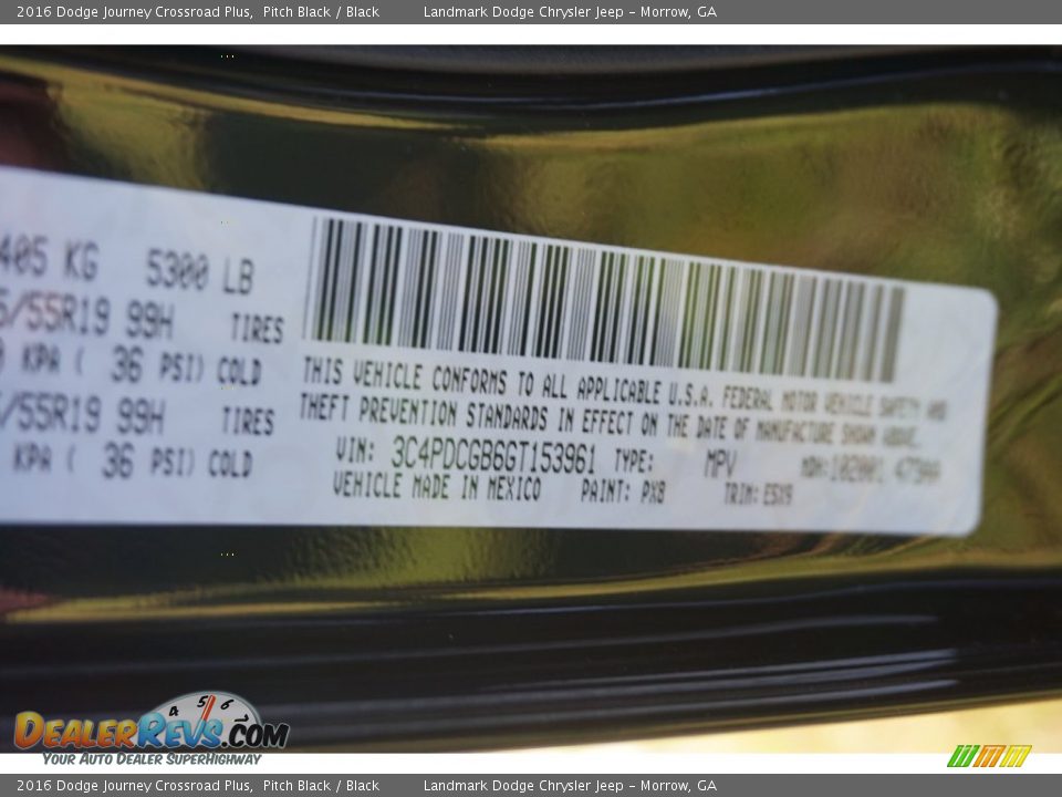 2016 Dodge Journey Crossroad Plus Pitch Black / Black Photo #9