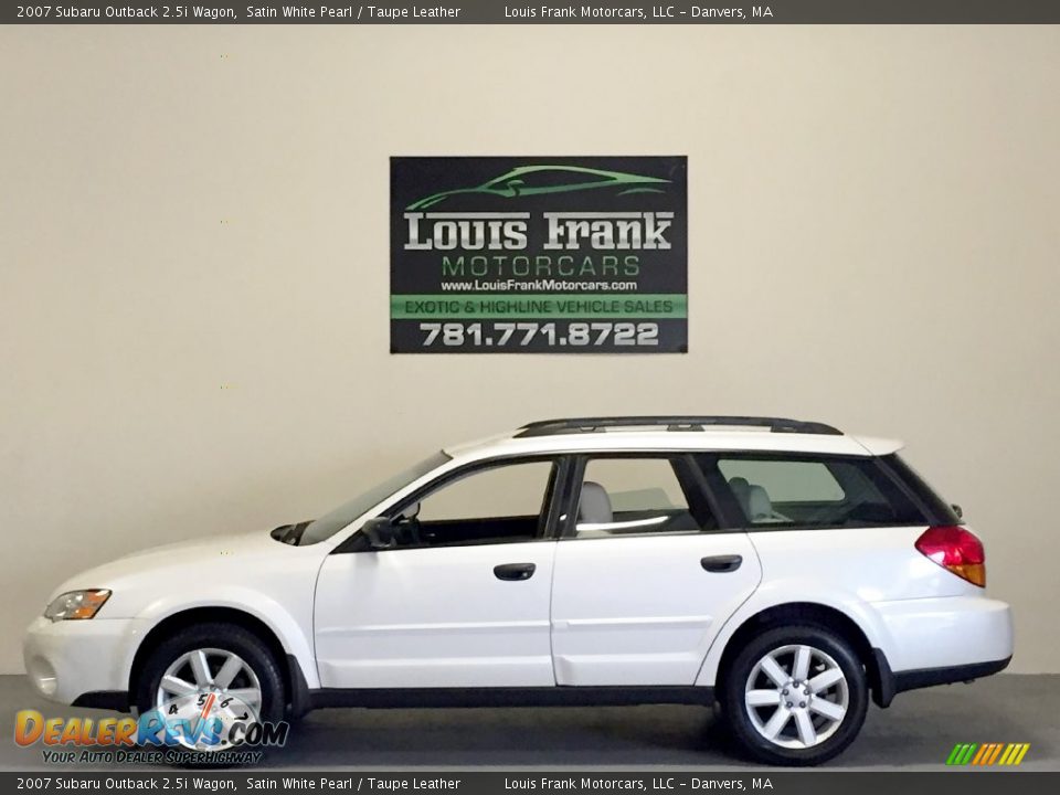 2007 Subaru Outback 2.5i Wagon Satin White Pearl / Taupe Leather Photo #1