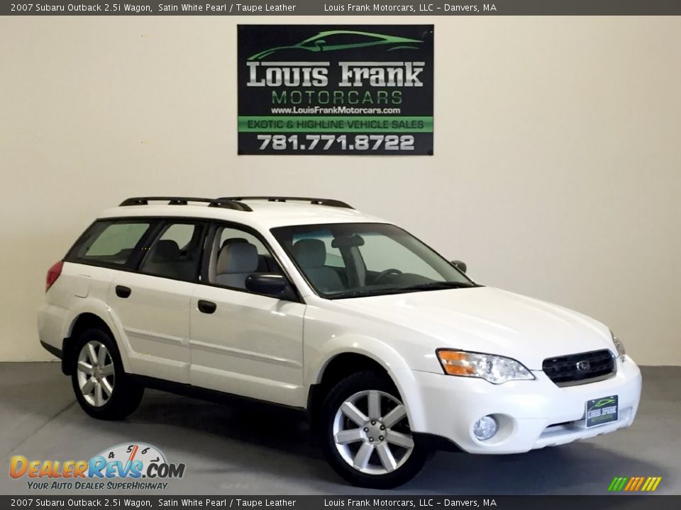 2007 Subaru Outback 2.5i Wagon Satin White Pearl / Taupe Leather Photo #2