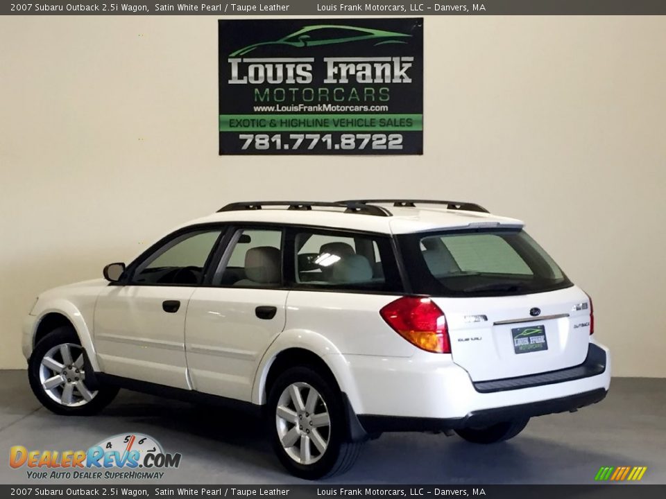 2007 Subaru Outback 2.5i Wagon Satin White Pearl / Taupe Leather Photo #3