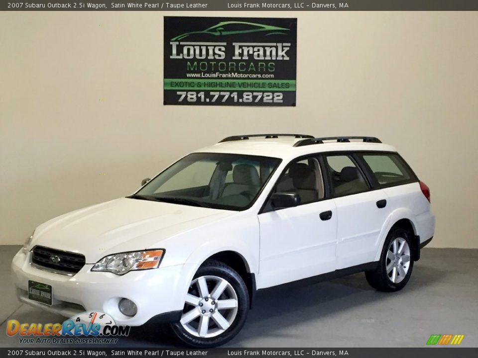 2007 Subaru Outback 2.5i Wagon Satin White Pearl / Taupe Leather Photo #4