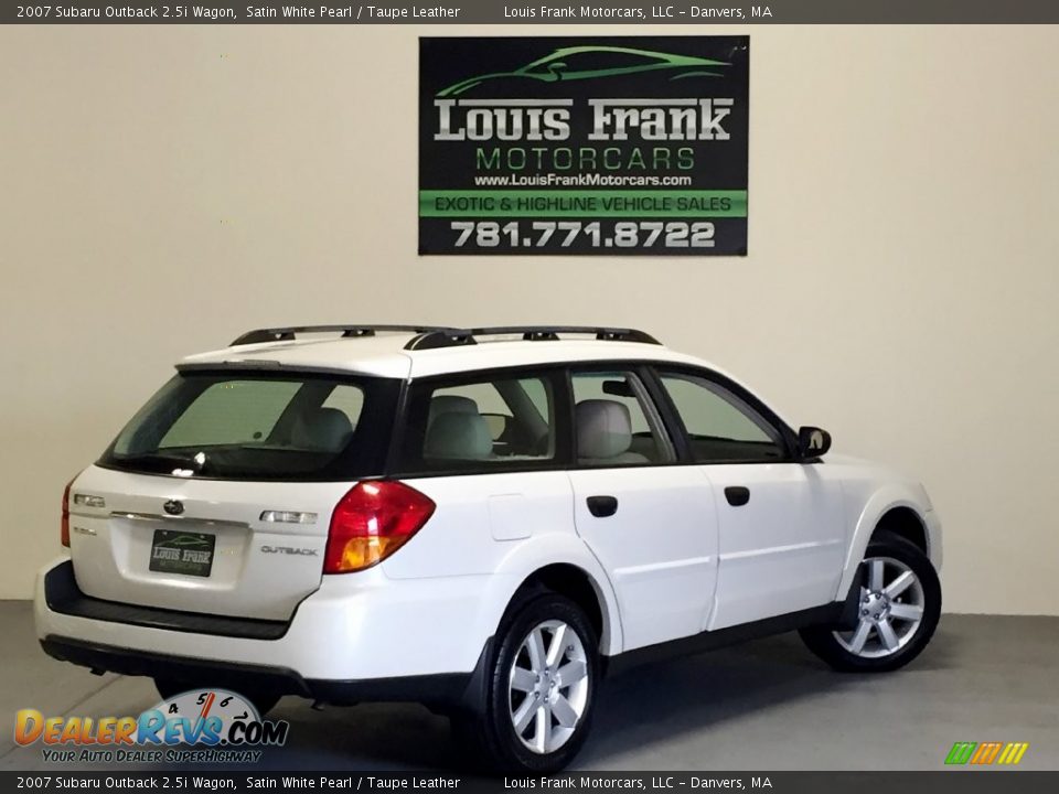 2007 Subaru Outback 2.5i Wagon Satin White Pearl / Taupe Leather Photo #5