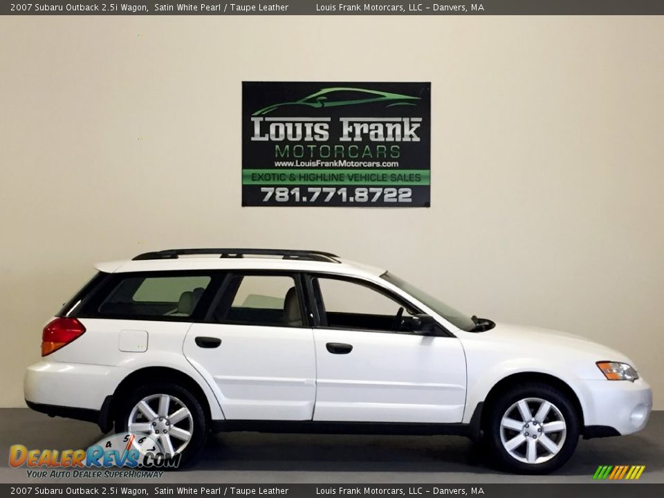 2007 Subaru Outback 2.5i Wagon Satin White Pearl / Taupe Leather Photo #6