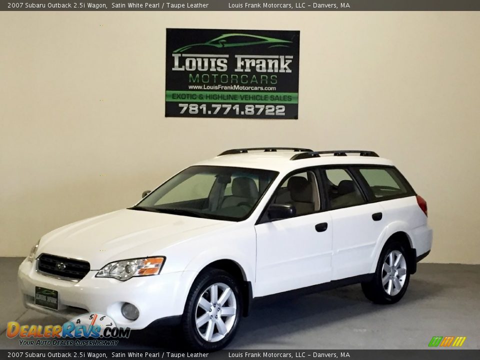 2007 Subaru Outback 2.5i Wagon Satin White Pearl / Taupe Leather Photo #16