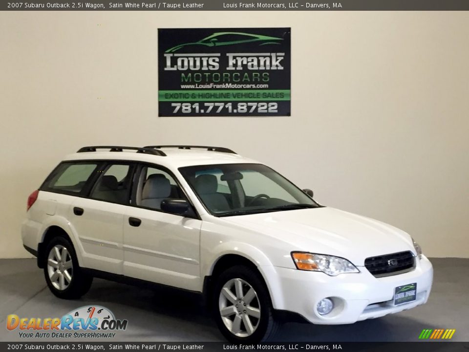 2007 Subaru Outback 2.5i Wagon Satin White Pearl / Taupe Leather Photo #17