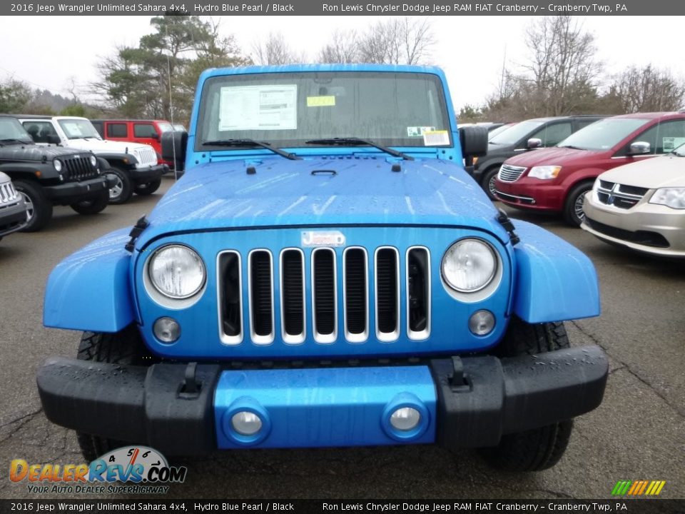 2016 Jeep Wrangler Unlimited Sahara 4x4 Hydro Blue Pearl / Black Photo #13