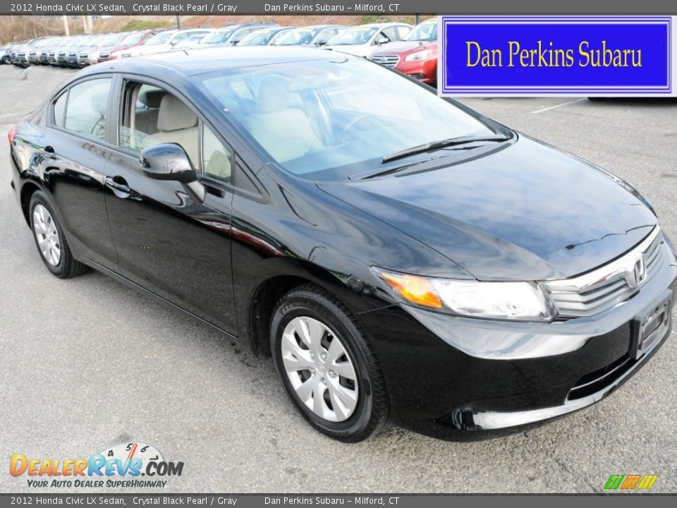 2012 Honda Civic LX Sedan Crystal Black Pearl / Gray Photo #1