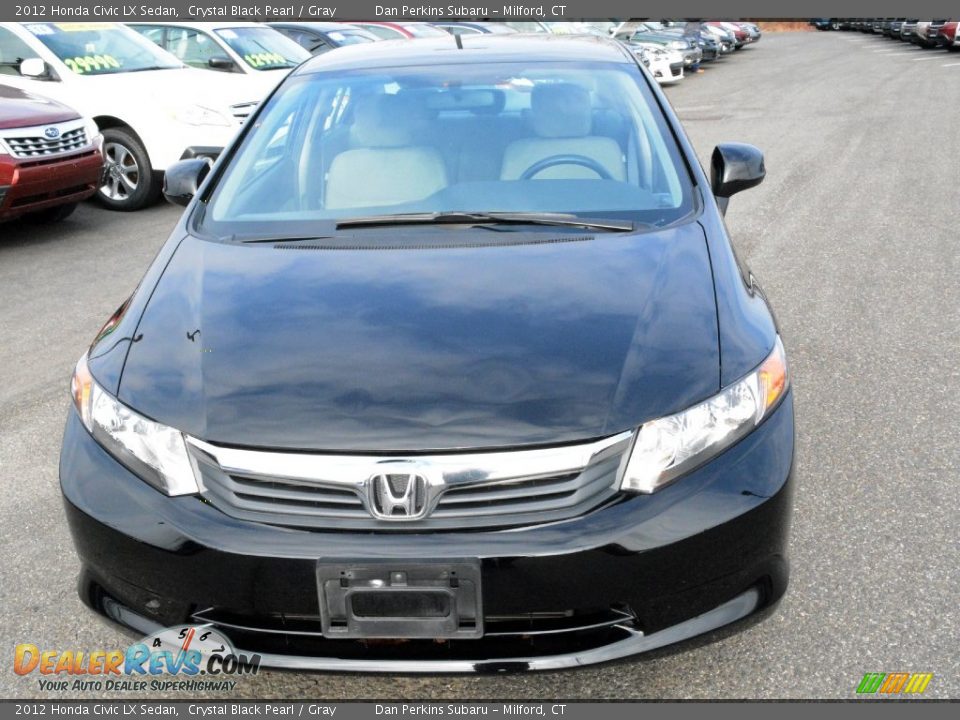 2012 Honda Civic LX Sedan Crystal Black Pearl / Gray Photo #2