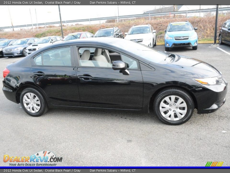 2012 Honda Civic LX Sedan Crystal Black Pearl / Gray Photo #4