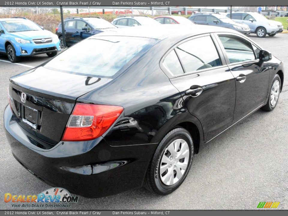 2012 Honda Civic LX Sedan Crystal Black Pearl / Gray Photo #6