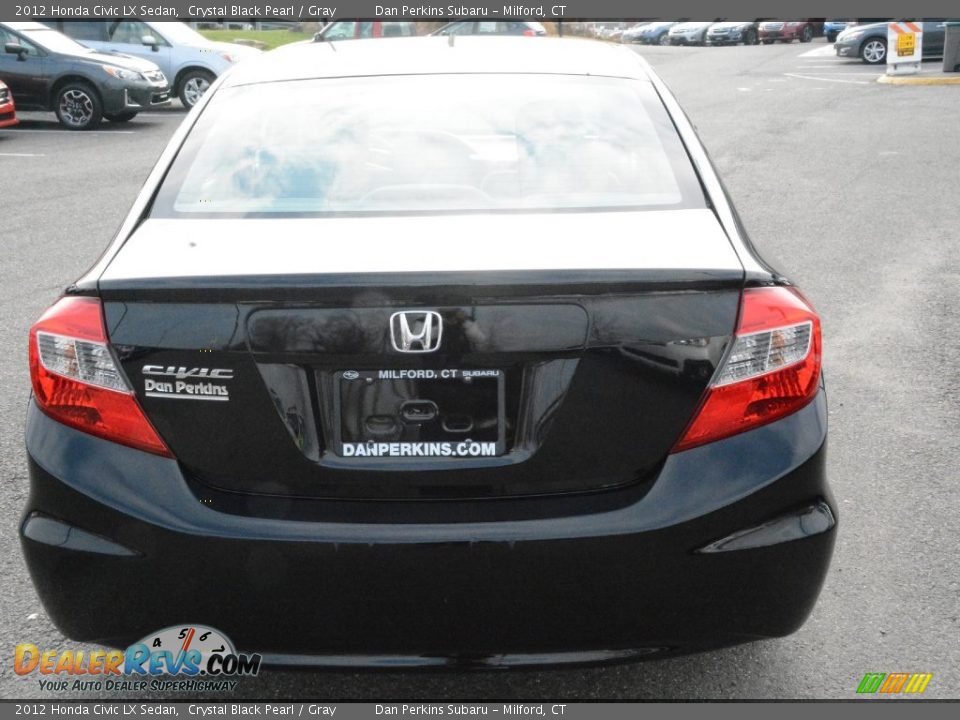 2012 Honda Civic LX Sedan Crystal Black Pearl / Gray Photo #7