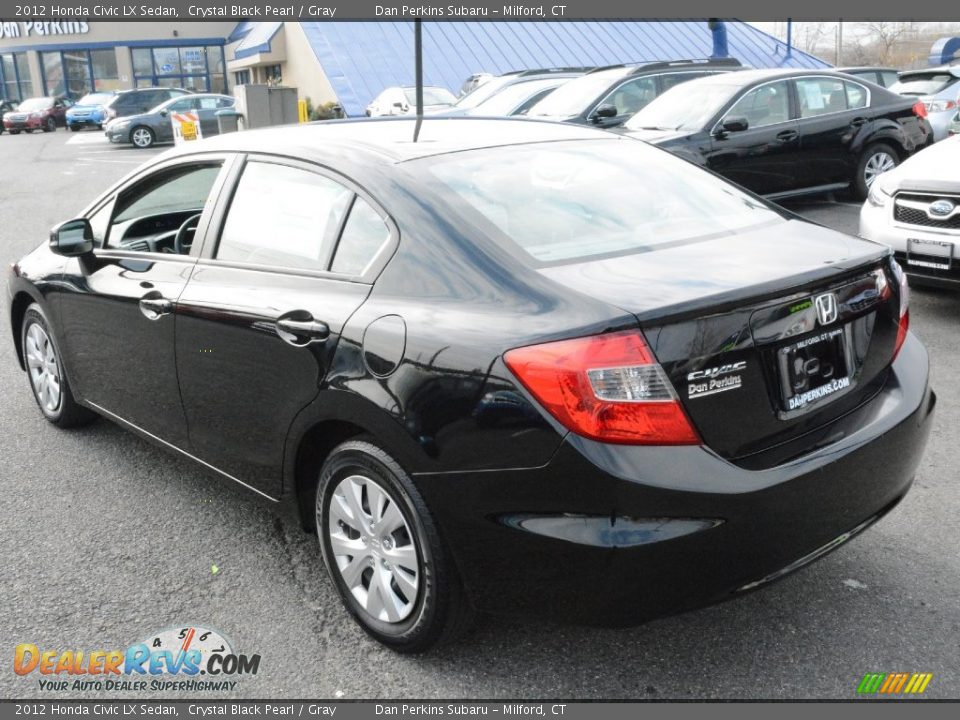 2012 Honda Civic LX Sedan Crystal Black Pearl / Gray Photo #8