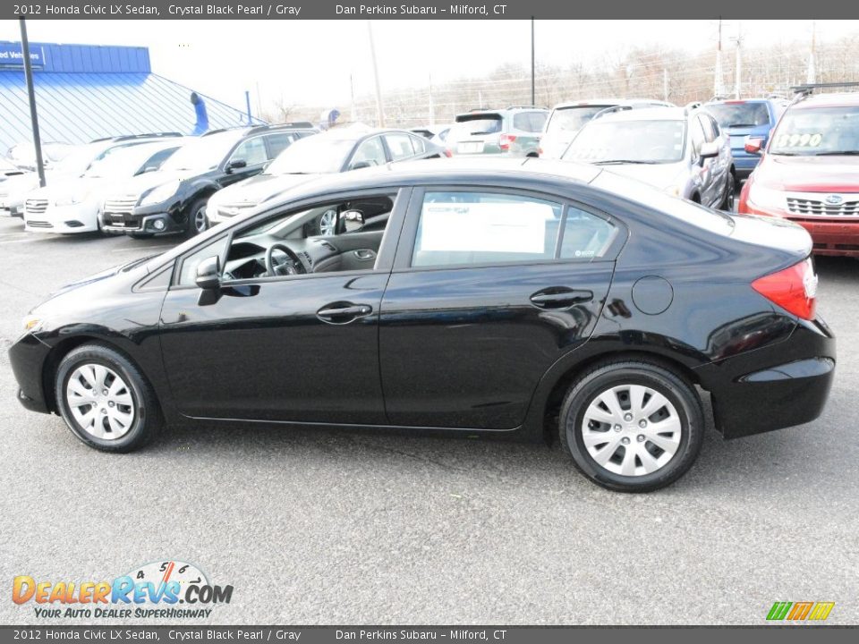 2012 Honda Civic LX Sedan Crystal Black Pearl / Gray Photo #10