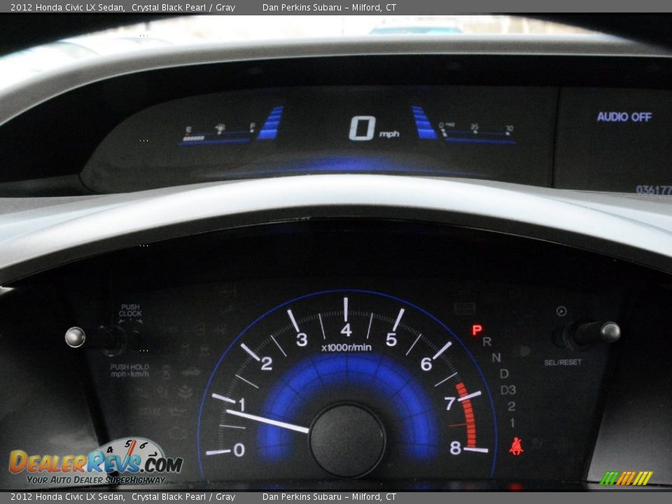 2012 Honda Civic LX Sedan Crystal Black Pearl / Gray Photo #13