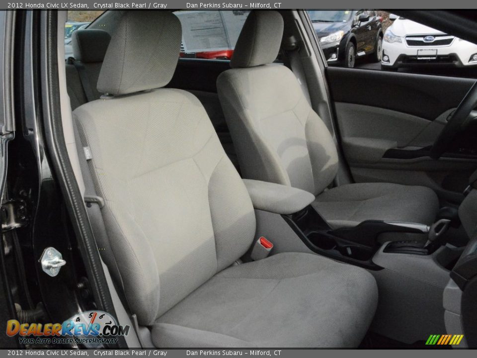 2012 Honda Civic LX Sedan Crystal Black Pearl / Gray Photo #16