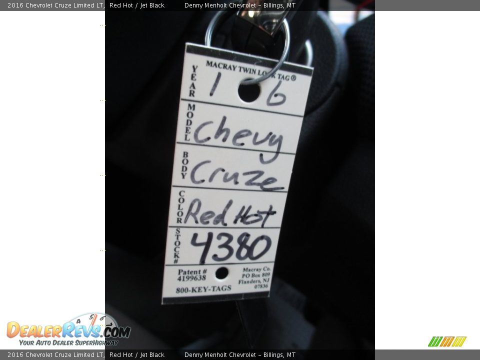 2016 Chevrolet Cruze Limited LT Red Hot / Jet Black Photo #21