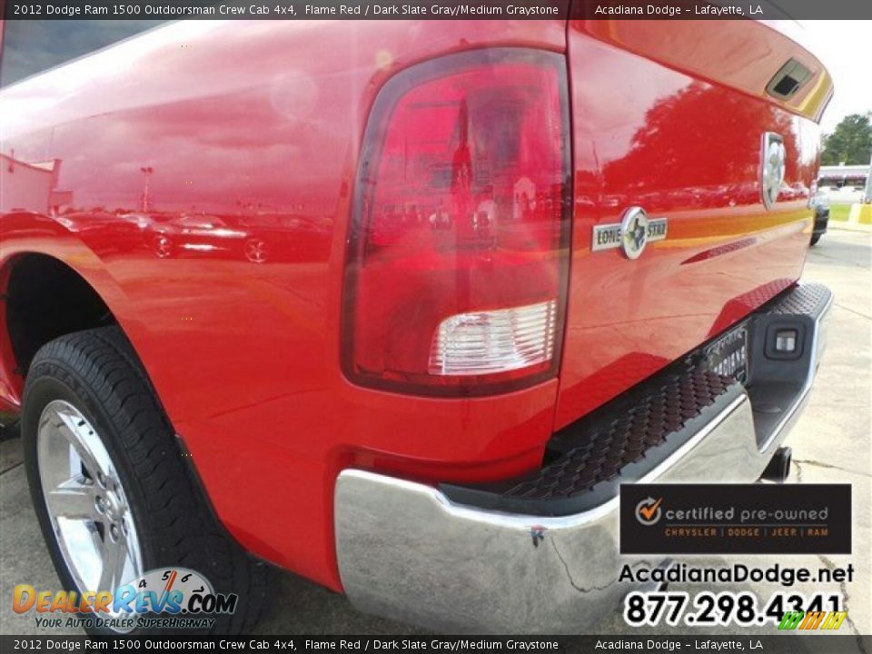 2012 Dodge Ram 1500 Outdoorsman Crew Cab 4x4 Flame Red / Dark Slate Gray/Medium Graystone Photo #5
