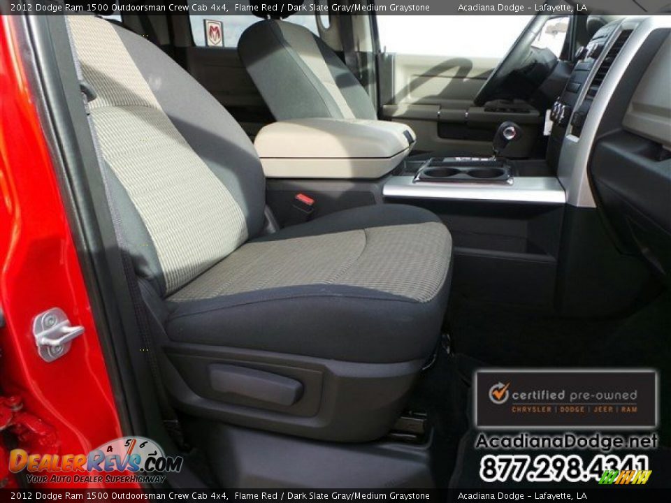 2012 Dodge Ram 1500 Outdoorsman Crew Cab 4x4 Flame Red / Dark Slate Gray/Medium Graystone Photo #24