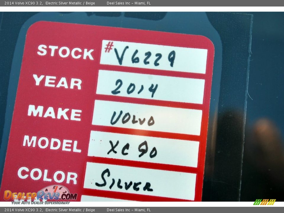 2014 Volvo XC90 3.2 Electric Silver Metallic / Beige Photo #20