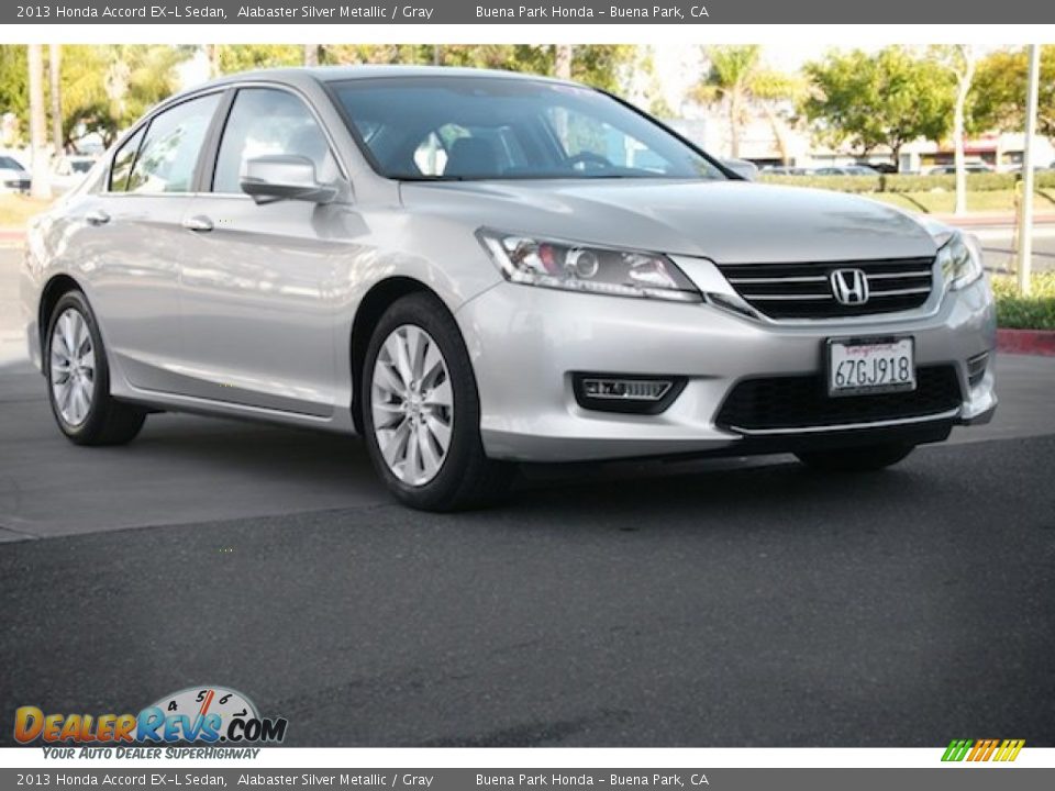 2013 Honda Accord EX-L Sedan Alabaster Silver Metallic / Gray Photo #1