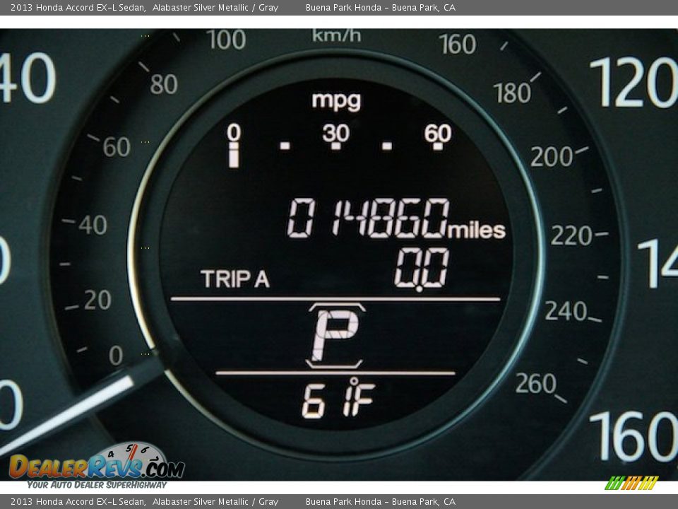 2013 Honda Accord EX-L Sedan Alabaster Silver Metallic / Gray Photo #6