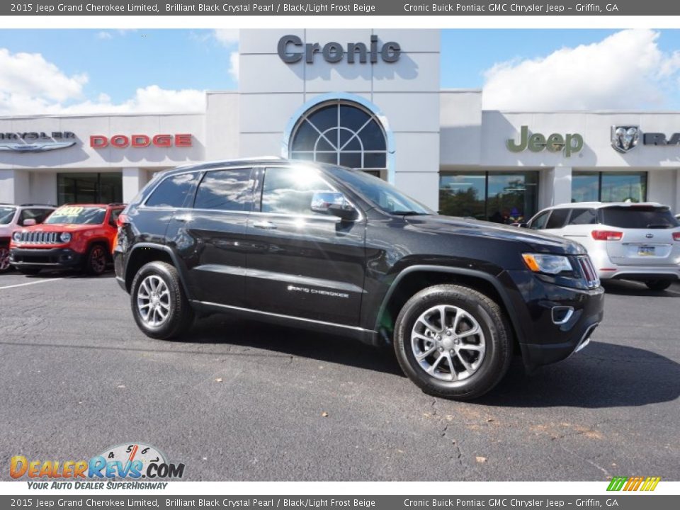 2015 Jeep Grand Cherokee Limited Brilliant Black Crystal Pearl / Black/Light Frost Beige Photo #1