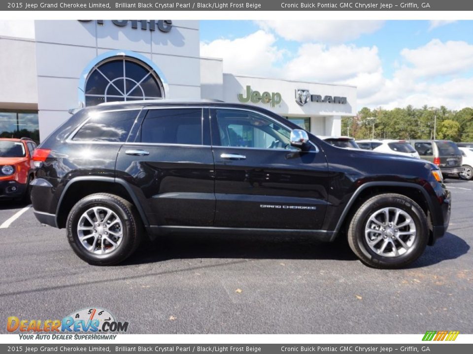 2015 Jeep Grand Cherokee Limited Brilliant Black Crystal Pearl / Black/Light Frost Beige Photo #8