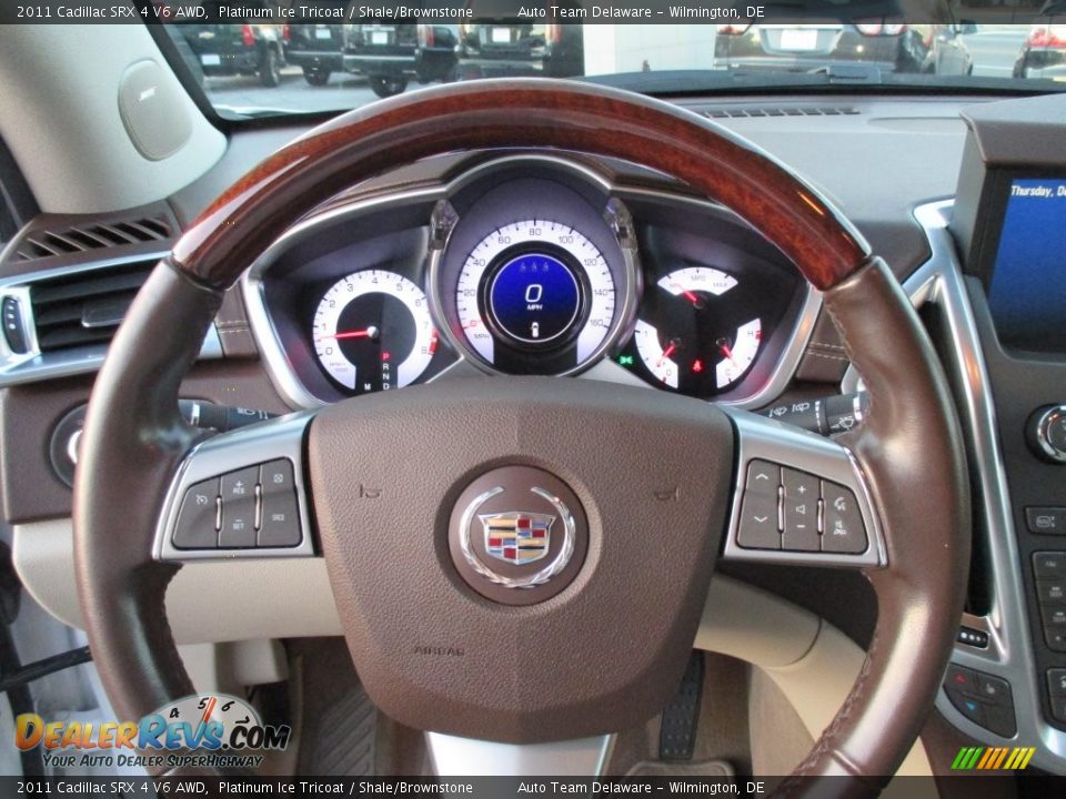 2011 Cadillac SRX 4 V6 AWD Platinum Ice Tricoat / Shale/Brownstone Photo #13