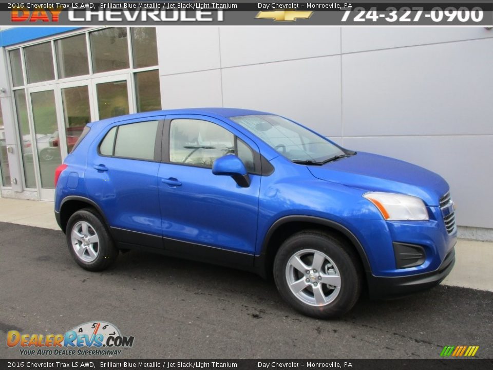 2016 Chevrolet Trax LS AWD Brilliant Blue Metallic / Jet Black/Light Titanium Photo #1