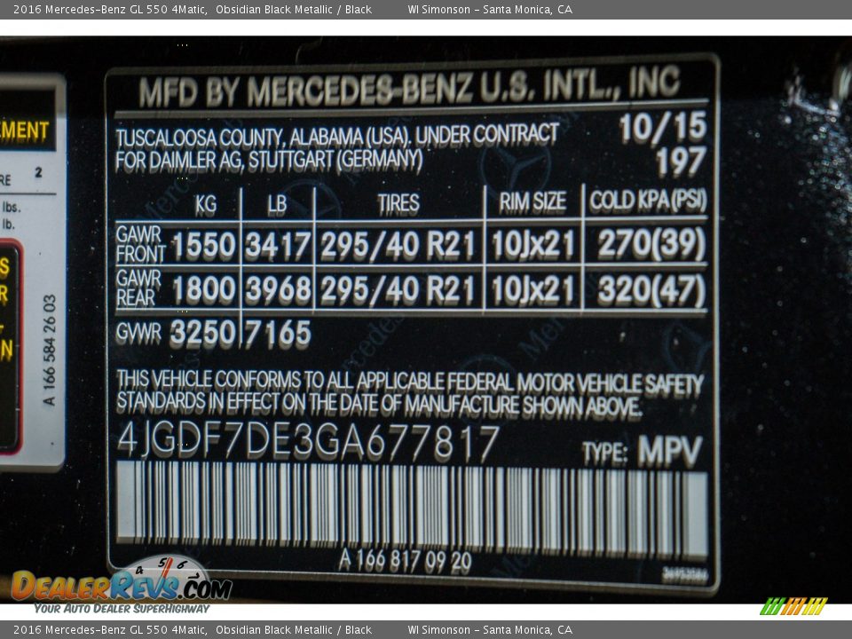 2016 Mercedes-Benz GL 550 4Matic Obsidian Black Metallic / Black Photo #6