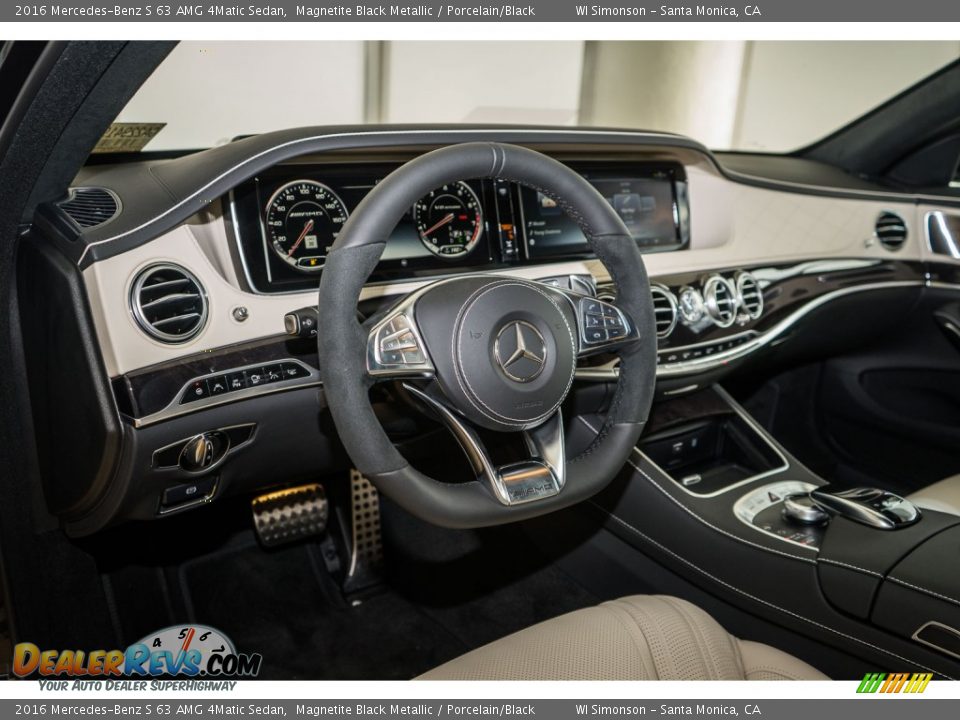 Porcelain/Black Interior - 2016 Mercedes-Benz S 63 AMG 4Matic Sedan Photo #5