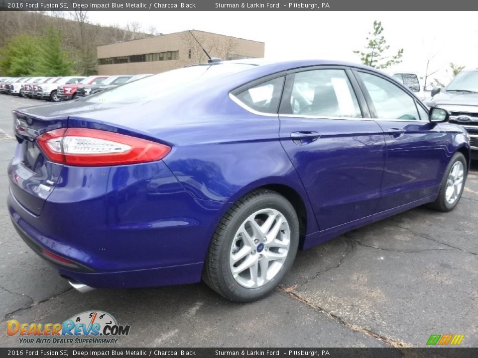 2016 Ford Fusion SE Deep Impact Blue Metallic / Charcoal Black Photo #2