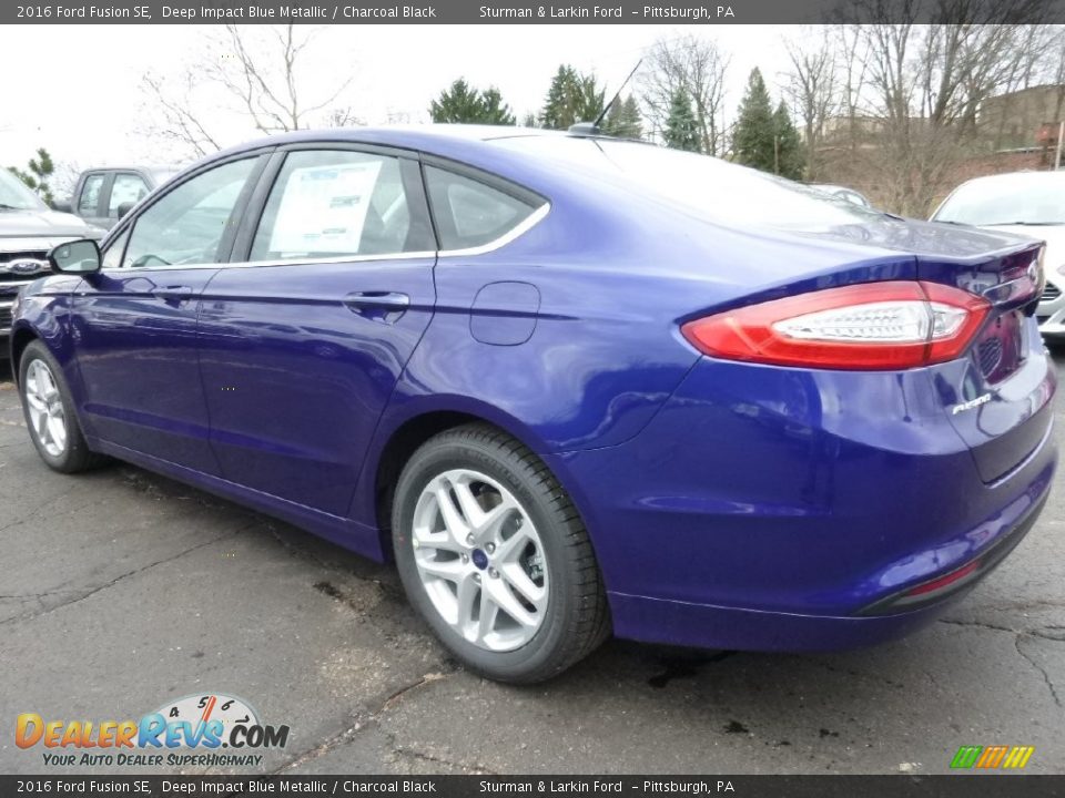 2016 Ford Fusion SE Deep Impact Blue Metallic / Charcoal Black Photo #4