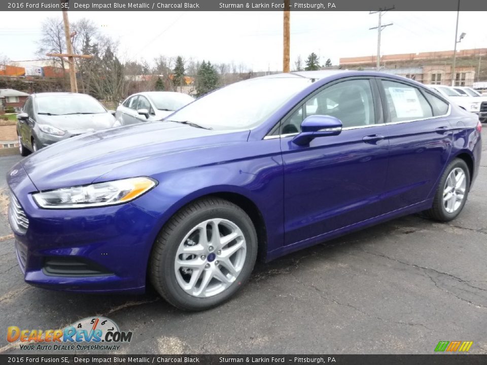 2016 Ford Fusion SE Deep Impact Blue Metallic / Charcoal Black Photo #5