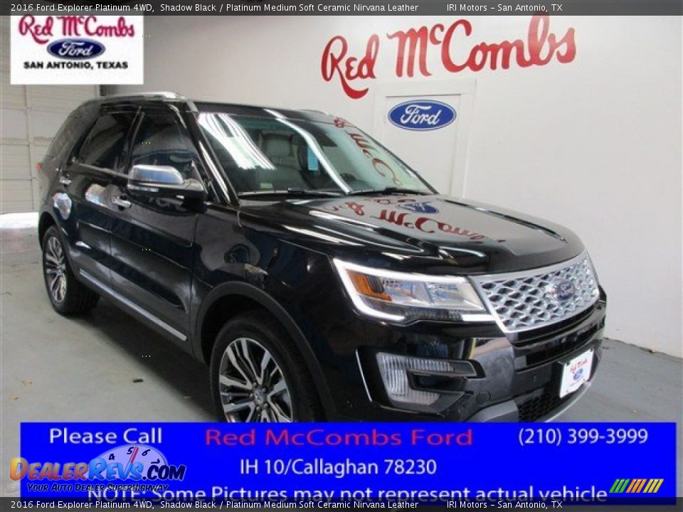 2016 Ford Explorer Platinum 4WD Shadow Black / Platinum Medium Soft Ceramic Nirvana Leather Photo #1