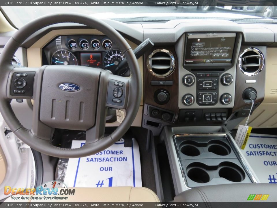2016 Ford F250 Super Duty Lariat Crew Cab 4x4 White Platinum Metallic / Adobe Photo #22