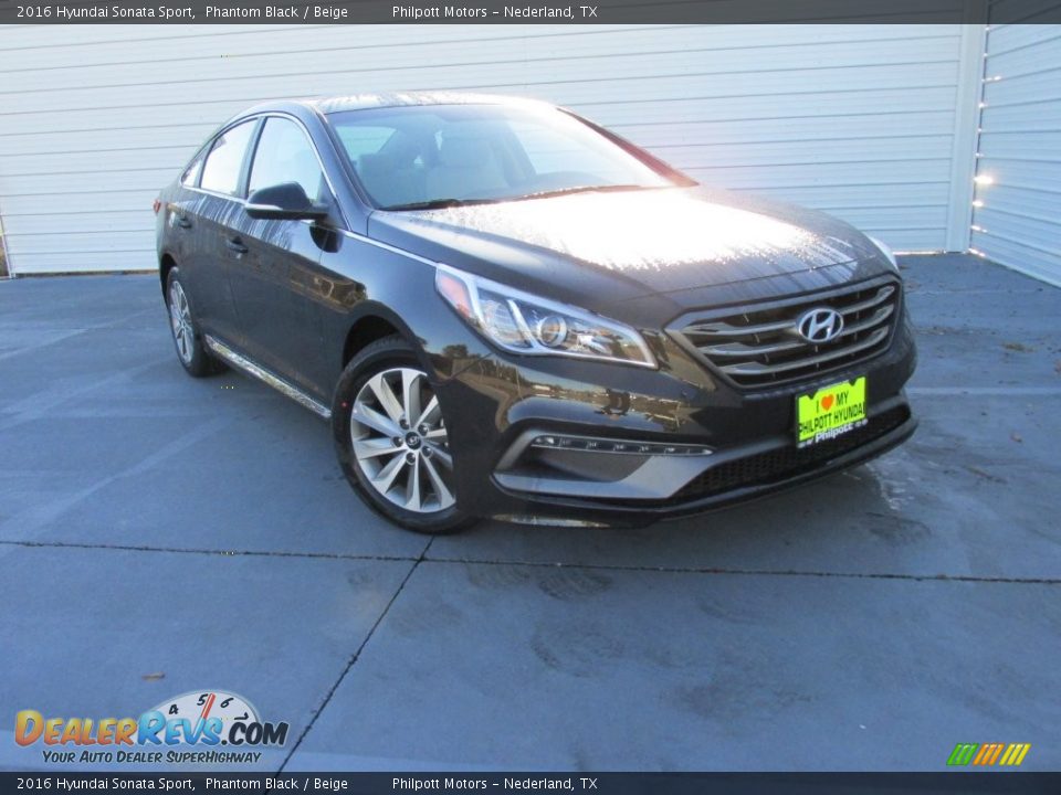 2016 Hyundai Sonata Sport Phantom Black / Beige Photo #1