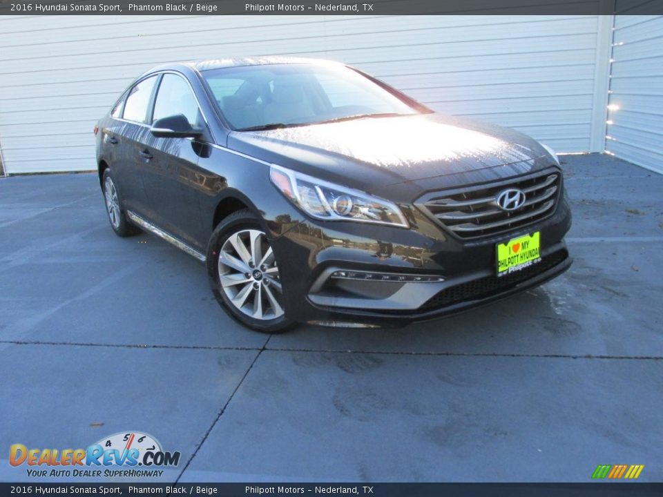 2016 Hyundai Sonata Sport Phantom Black / Beige Photo #2