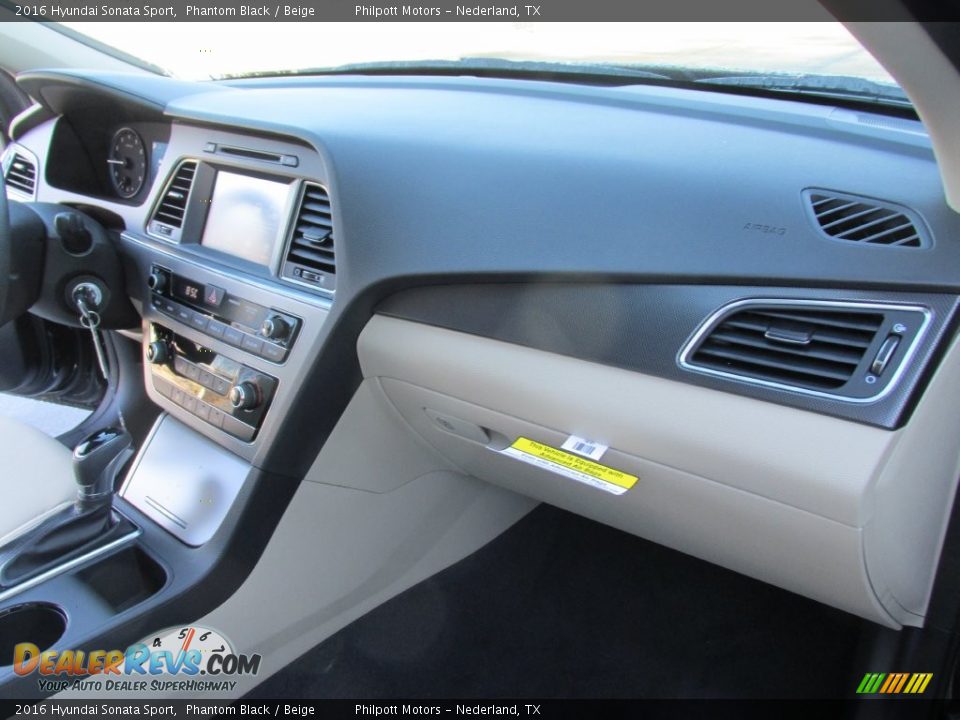 2016 Hyundai Sonata Sport Phantom Black / Beige Photo #16