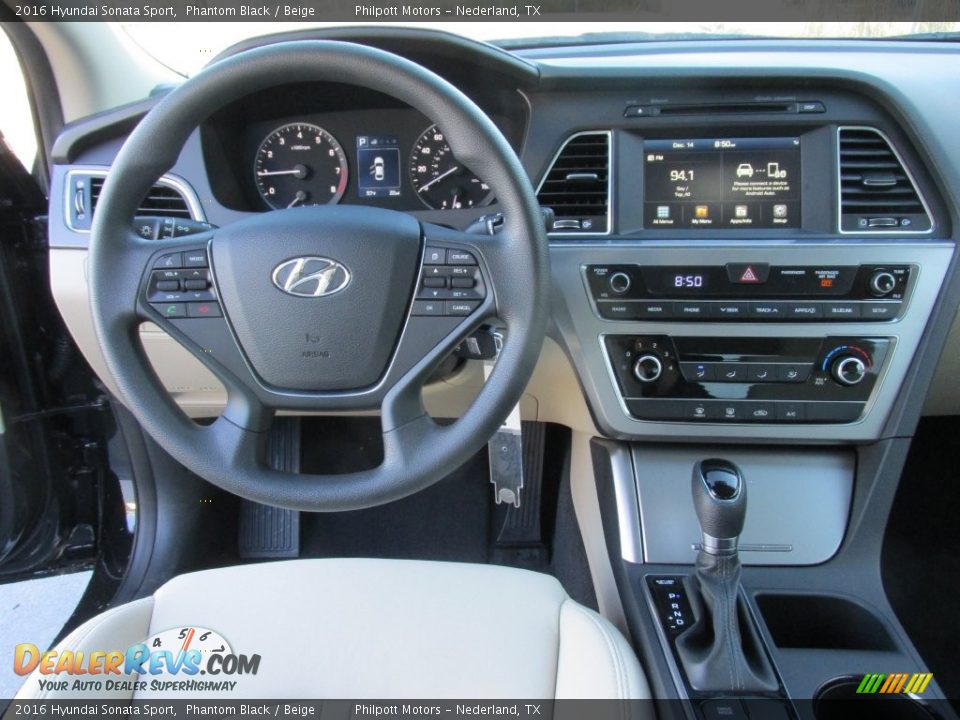 2016 Hyundai Sonata Sport Phantom Black / Beige Photo #23