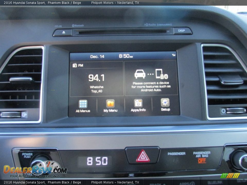 2016 Hyundai Sonata Sport Phantom Black / Beige Photo #25